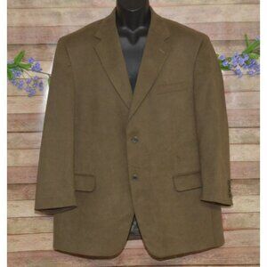 Andrew Fezza Mens Green Suede Blazer Sport Coat Jacket Size 46R Career Academia
